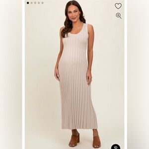 Pinkblush Taupe Sleeveless Knit Maternity Maxi Dress